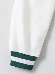 SHEIN Sudadera con capucha de moda casual con estampado de letra simple para adolescentes varones, versátil para uso diario