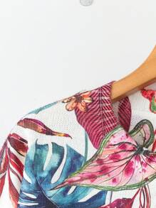 SHEIN LUNE Plus Size Turtleneck Sweater With 3D Floral Print, Pullover, For Winter - Multicolor - View 3