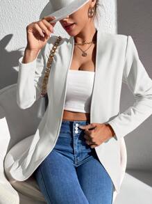 SHEIN Privé Blazer élégant de couleur unie à manches longues pour le bureau