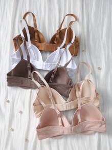 5pcs/Set Women Solid Color Comfortable Underwire Bras - Multicolor - View 2