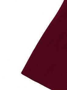 SHEIN Young Girl School/Commute Asymmetrical Suspender Skirt And Ribbed Knit Tank Top Set - Burgundy - View 6