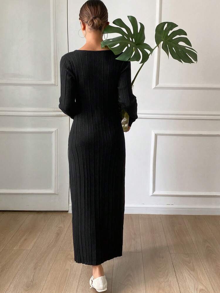 Butterfly Design Knit Long Sleeve Fitted Sweater Dress For Women,Fall Women Clothes