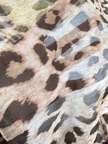 INAWLY Women's Autumn Leopard Print Front Tied Long Sleeve Elegant Blouse Fall Cloth For Women