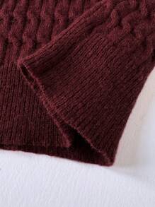 SHEIN Unity Áo len nữ dáng rộng, cổ polo, họa tiết hoa, kiểu dáng thường ngày, thích hợp cho mùa thu đông. - Nhiều màu - Xem 7