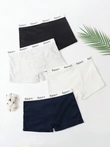 4pcs/Set Breathable Casual Football Graphic Print Underpants For Teenage Boys