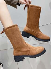 Winter Ankle Boots With Back Strap For Teenage Girls, Ladies Tall Boots - Brown - View 2