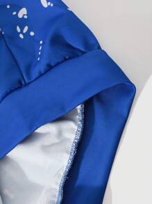 ROMWE MEN Street Life Áo nỉ trùm đầu có mũ khóa kéo phía trước màu gradient cho nam - Màu xanh lam - Xem 4