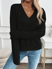 Chiquease Pull ample décontracté et polyvalent à la mode pour femmes (pois aléatoires), hauts à manches longues