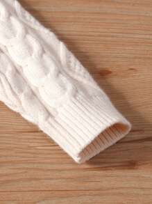 Baby Boys Turtleneck Basic Knitted Sweater, Fashionable & Minimalist Winter Warm Top - Apricot - View 5