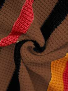 Calvaya Plus Size Women Striped Drop Shoulder Long Sleeve Pocket Casual Cardigan, Autumn/Winter