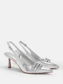 CUCCOO BIZCHIC Fashionable High Heel Casual Shoes - Silver - View 6