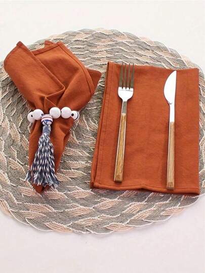 1/6pcs Modern Simple Square Napkins,Skin-Friendly, Absorbent Napkin Cloth,European & American Vintage Style Festive Decor Solid Color Pleated Texture Simple, For Table Setting,Restaurant/Home/Party Table Decoration Square Napkins, Cup Cloth, Tablecloth,Place Mat(Available In Multiple Colors) Christmas For Holiday Gift Giving