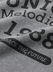 DAZY Suéter de cuello redondo de manga larga con letra y número, de tejido jacquard y corte holgado, grueso, para mujer, ropa de mujer para otoño