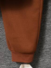 Bộ 2 món/bộ áo khoác parka mùa đông dày ấm áp thường ngày cho bé trai tuổi teen và quần nỉ dệt kim rộng rãi - Nhiều màu - Xem 8