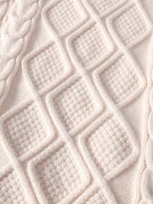 Baby Boys Turtleneck Basic Knitted Sweater, Fashionable & Minimalist Winter Warm Top - Apricot - View 4