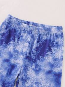 2pcs Young Boys Gradient Text Print Casual Snug Fit Pajama Set: Long Sleeve T-Shirt And Long Pants - Multicolor - View 5