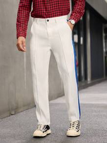 Manfinity Homme Men Striped Print Pocket Decor Casual Loose Fit Pants