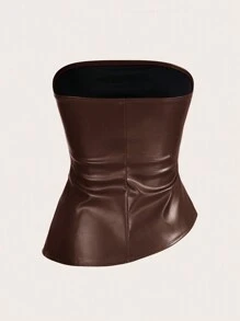 Siren Gaze Parte superior de tubo de mujer con pliegues y dobladillo asimétrico, adecuado para salir y fiestas. Top navideño