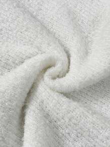 Chiquease Asymmetrical Ruffle Cuff Winter Women Long Off Shoulder Textured Casual Black Trim Knit Dress Fall Cloth For Women