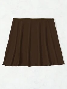 SHEIN Swim Áo choàng tối giản màu trơn mùa hè cho nữ, mặc thường ngày - Cà phê nâu - Xem 6