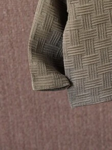 SHEIN Baby Boy Long Sleeve Shirt And Pants Set - Textured Fabric, Suitable For All Seasons - Army Green - View 8