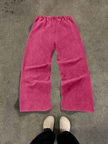 Cotton Men's Plain Color Patchwork Front Drawstring Pocket Casual Sweatpants,Men's Drawstring Waist Printed Wide Leg Fashion Sweatpants,Zipper Design