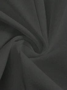 TaskEZ 对比色边饰双口袋简约长袖护士连衣裙 - 灰色 - 查看 3