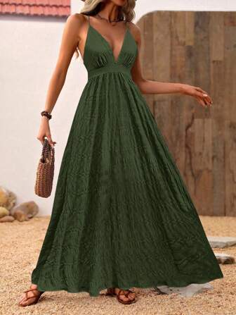 Breezaya Vestido de tirantes finos sin mangas de estilo de vacaciones de verano - Escote en V profundo con diseño de espalda descubierta grande, vestido fluido de tela texturizada Vestido maxi de mujer. Este vestido de vacaciones está especialmente diseñado para escapadas de verano. El diseño de tirantes finos sin mangas muestra elegantemente las líneas de los hombros y el cuello, mientras que el escote en V profundo y el gran corte de la espalda crean un atractivo sexy, emanando un temperamento desaliñado y encantador con cada movimiento. Está hecho de tela texturizada de alta calidad, que tiene un tacto único y un excelente caída. El vestido fluido se balancea suavemente con los movimientos, agregando un ritmo animado. El ajuste general holgado favorece a todos los tipos de Body. Se puede usar solo para dar un paseo por la playa, disfrutando de la comodidad de la brisa marina, o combinarlo con un cárdigan de protección solar para deambular por las ciudades de vacaciones, adaptándose fácilment