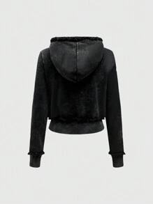 ROMWE Grunge Punk Zestaw 2 szt. Seksowny retro vintage millenium punk zamek błyskawiczny z przodu zniszczony ubiór casualowy dla kobiet