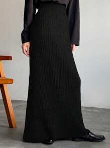 FRIFUL 女士纯色简约针织针织裙，休闲日常穿着秋冬