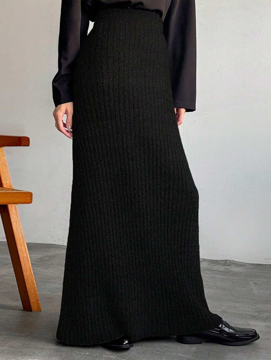 FRIFUL 女士纯色简约针织针织裙，休闲日常穿着秋冬