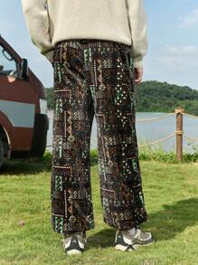 Manfinity VCAY Pantalones jogger holgados y casuales de punto con cintura elástica para hombres - Multicolor - Ver 2