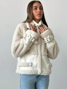 Aloruh 优雅毛领混纺长袖大衣，百搭又保暖