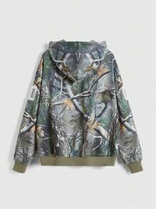 ROMWE Street Life 宽松街头服饰足球图案和树枝印花蕾丝刺绣女式运动衫，男女通用 - 彩色 - 查看 2