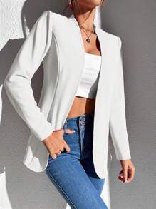 SHEIN Privé Blazer élégant de couleur unie à manches longues pour le bureau