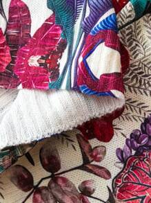 SHEIN LUNE Plus Size Turtleneck Sweater With 3D Floral Print, Pullover, For Winter - Multicolor - View 7