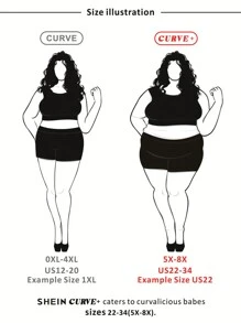 SHEIN CURVE+ Plus Size Denim Effect Wide Leg Pants With Side Bow - Blue - View 3