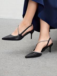 CUCCOO BIZCHIC Women's Elegant High Heel Dress Shoes, Black - Black - View 5