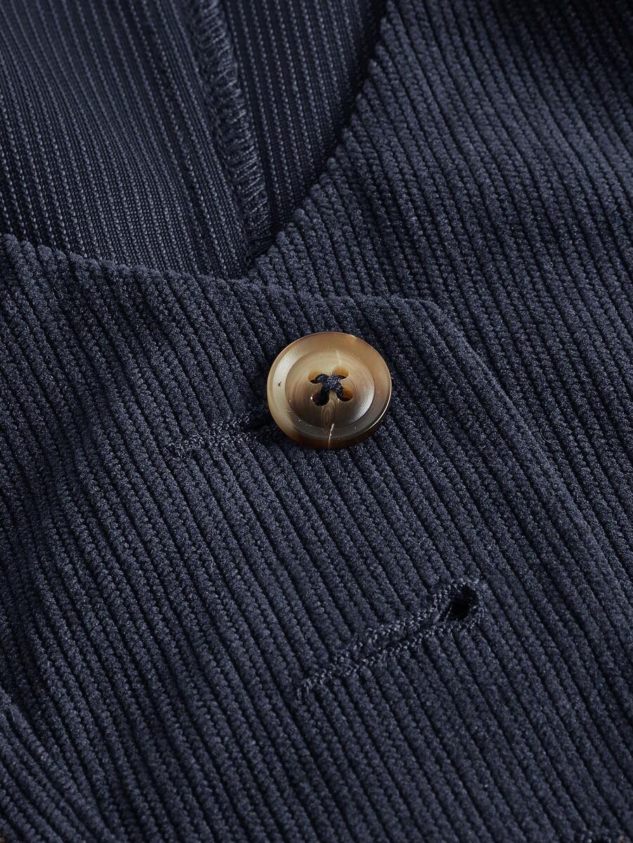 SHEIN MOD 1pc Women Plain Color Front Button Sleeveless Pocket Casual