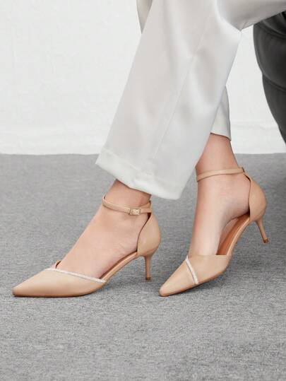 CUCCOO BIZCHIC Women's Solid Color Elegant Pointed Toe High Heel Shoes, Suitable For Daily Wear