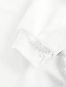 SHEIN LUNE Áo nỉ dài tay cổ tròn in hình côn trùng và chữ cái thường ngày dành cho nữ - trắng - Xem 4