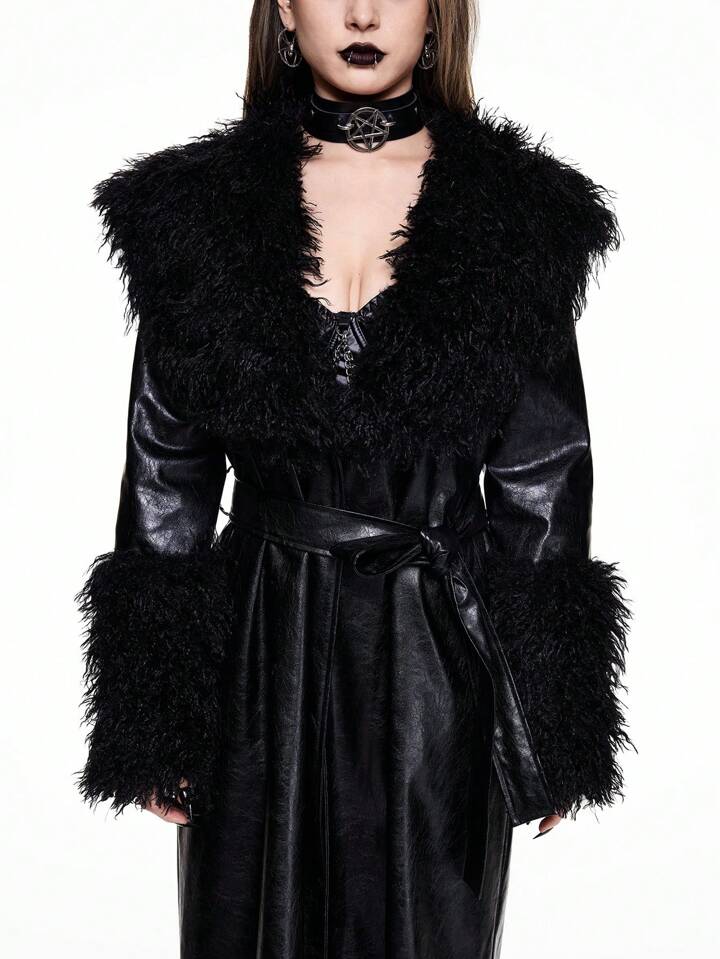 毛皮 ジャケット ベストGothic ゴシック hyde レザー MOGA Our Goth Women's Regular Length Straight Jacket With Sexy Faux