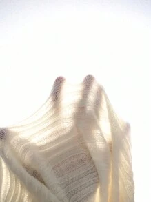 Modelyn Cárdigan suelto y casual de unicolor con hombros caídos para mujer, otoño/invierno - Albaricoque - Ver 6