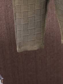 SHEIN Baby Boy Long Sleeve Shirt And Pants Set - Textured Fabric, Suitable For All Seasons - Army Green - View 6