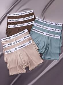 9pcs Men Letter Print Fashionable Simple Boxer Brief - Multicolor - View 3