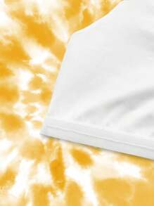 GARFIELD | SHEIN 1pc Tween Girl White Cute Cartoon Print Comfortable Camisole With Detachable Padded Built-In Bra