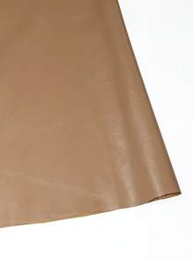 Celure Váy Maxi thời trang thanh lịch bằng da PU màu trơn cỡ lớn cho nữ - Màu Khaki - Xem 3