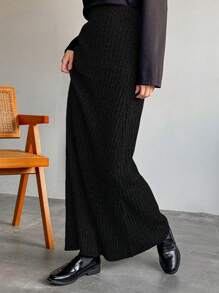 FRIFUL 女士纯色简约针织针织裙，休闲日常穿着秋冬