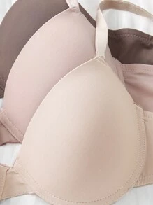 5pcs/Set Women Solid Color Comfortable Underwire Bras - Multicolor - View 3