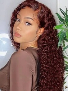 Peluca de cabello humano 100% con cierre sin pegamento de 7x5 pulgadas, de color predecolorado y precortado, con encaje derretible en un tono rico castaño cobrizo, de la marca 9AM HAIR - S33 - Ver 6